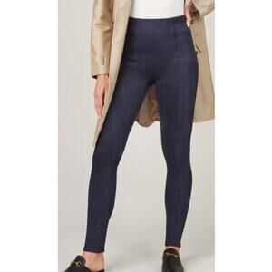NWT Spanx Women's Faux Suede Casual Office Comfort High Waisted Legging Blue M